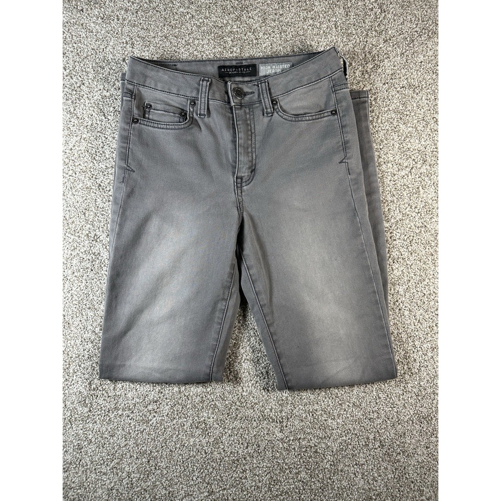 Aéropostale High Waisted Ankle Jeggings‎ Women's Size 2 Regular Gray Stretch